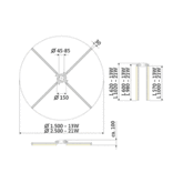 Mast 4 Arm Flourecent T5 IP21