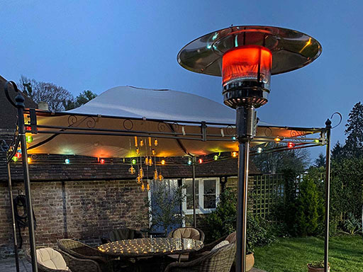 Heating Sherpa gas patio heater