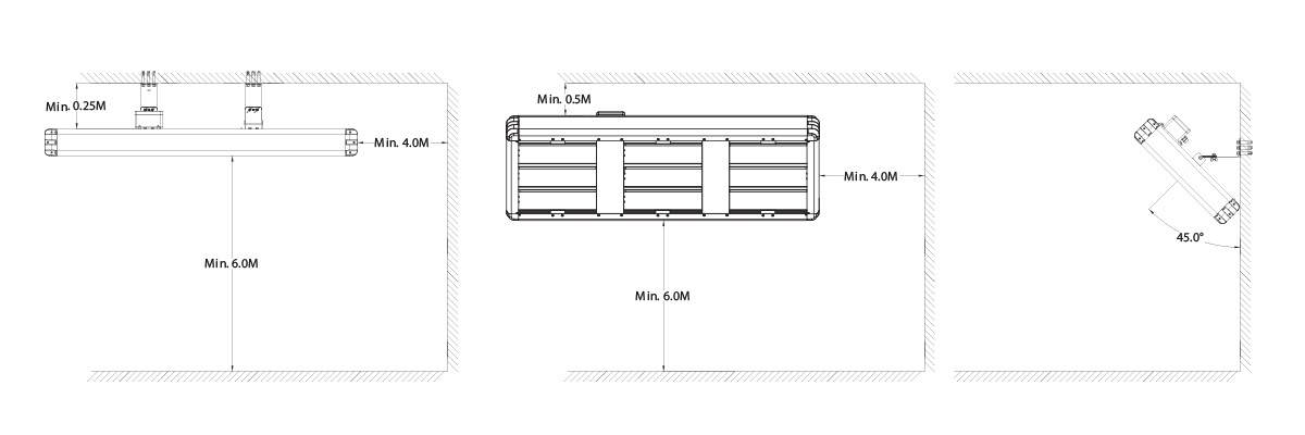 Mounting drawings for Shadow Industrial heaters