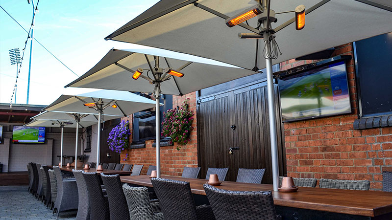 Parasol Heaters with umbrella