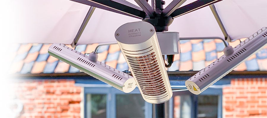 Electric Parasol Heaters In Stock Heat Outdoors - Electric Parasol Patio Heaters Uk