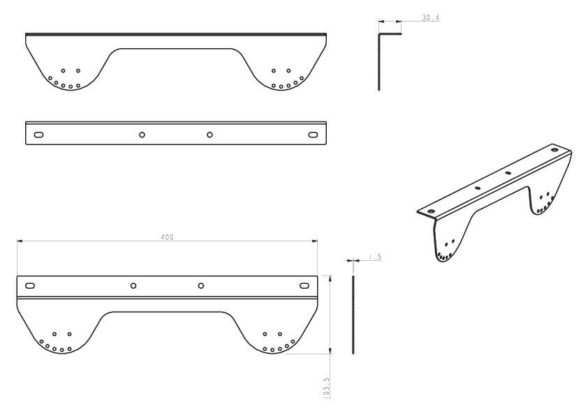 NOIR 2 Extruded Twin Bracket