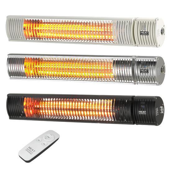 Shadow Black/Silver 1.5Kw & 2Kw Ultra Low Glare Patio Heater With Remote Control