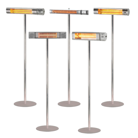 Shadow 1.5k & 2.0kW Patio Heater Combinations with Large Stainless Steel Stand