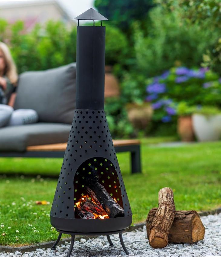 Chimenea in a garden scene