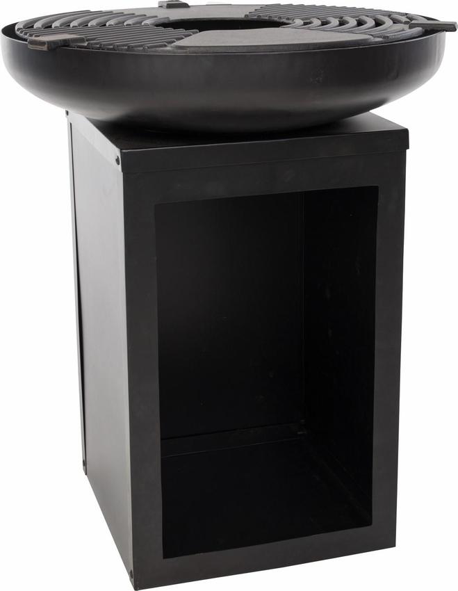 RedFire Matanzas firepit plancha with wood storage