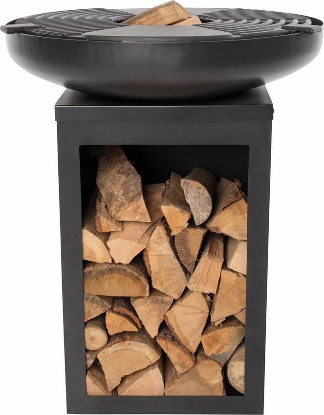 BBGrill Trinidad Fire Pit Plancha Barbecue with Wood Storage 