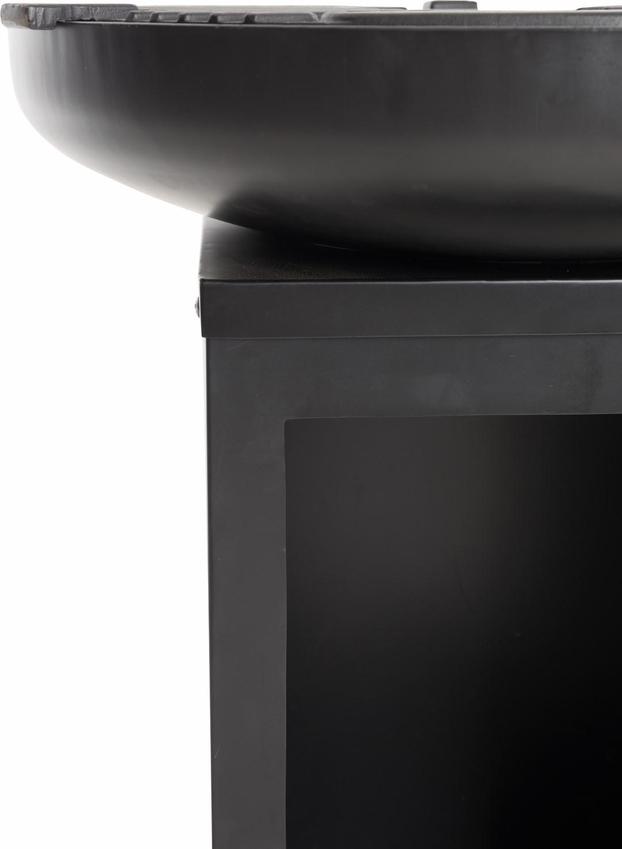 RedFire Matanzas firepit plancha with wood storage