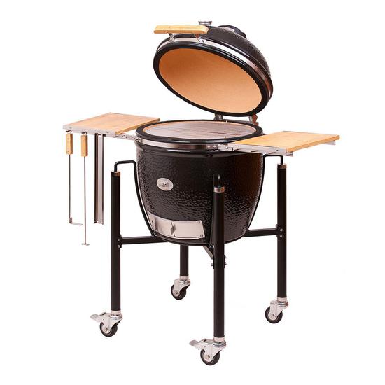 Monolith Classic Ceramic Grill incl. Black Cart and Side Shelves