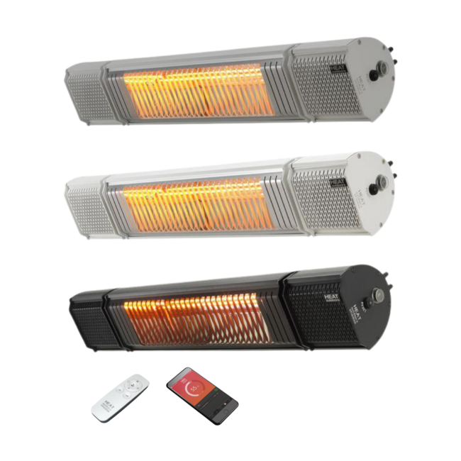 Shadow Silver/Black/White Heat And Beat 2Kw Patio Heater With Bluetooth Audio And Remote Control