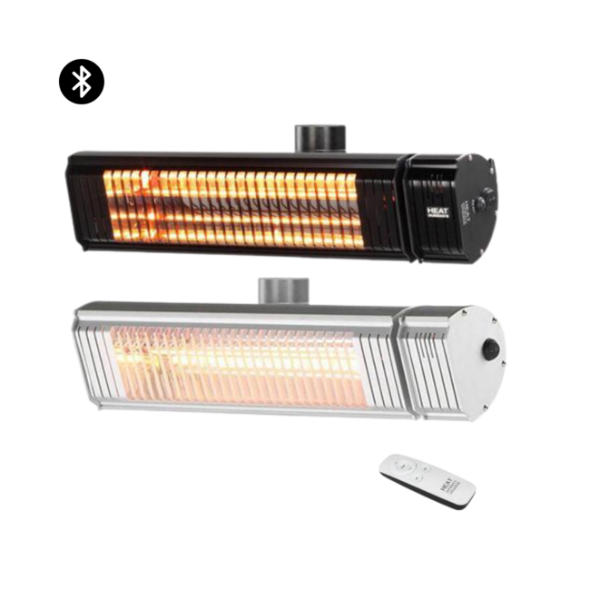 Shadow Silver/Black Xt 1.5Kw & 2Kw Oscillating Bluetooth Ultra Low Glare Patio Heater