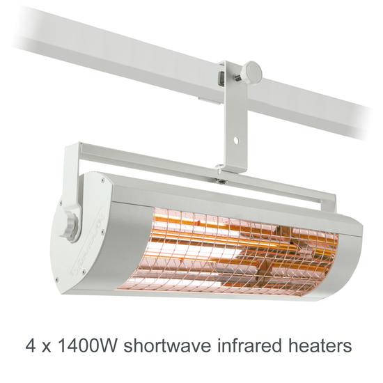 Solamagic 1400W Hanging Infrared Radiant Heater - White