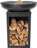 RedFire Matanzas firepit plancha with wood storage