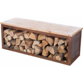 BrownRust Steel Wood Storage Bench